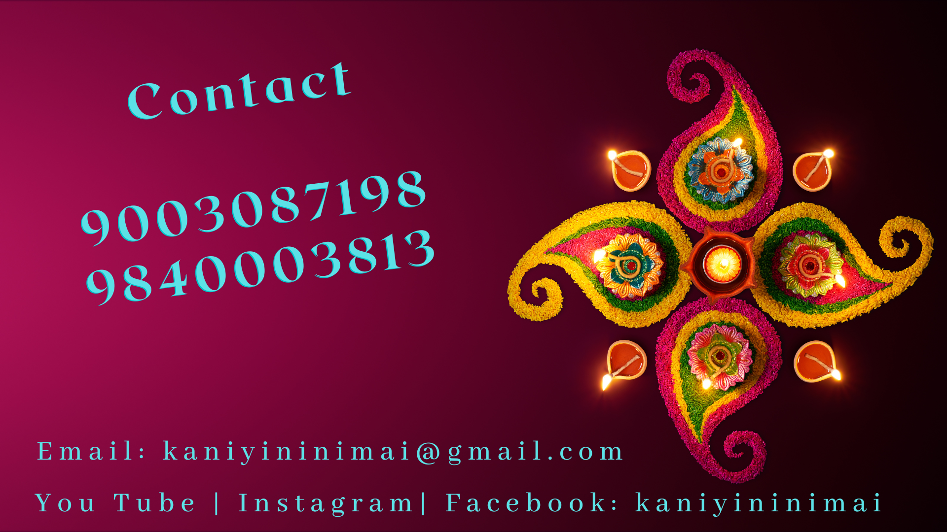 Kaniyin Inimai Youtube Channel Contact Number for Jadai in Chennai